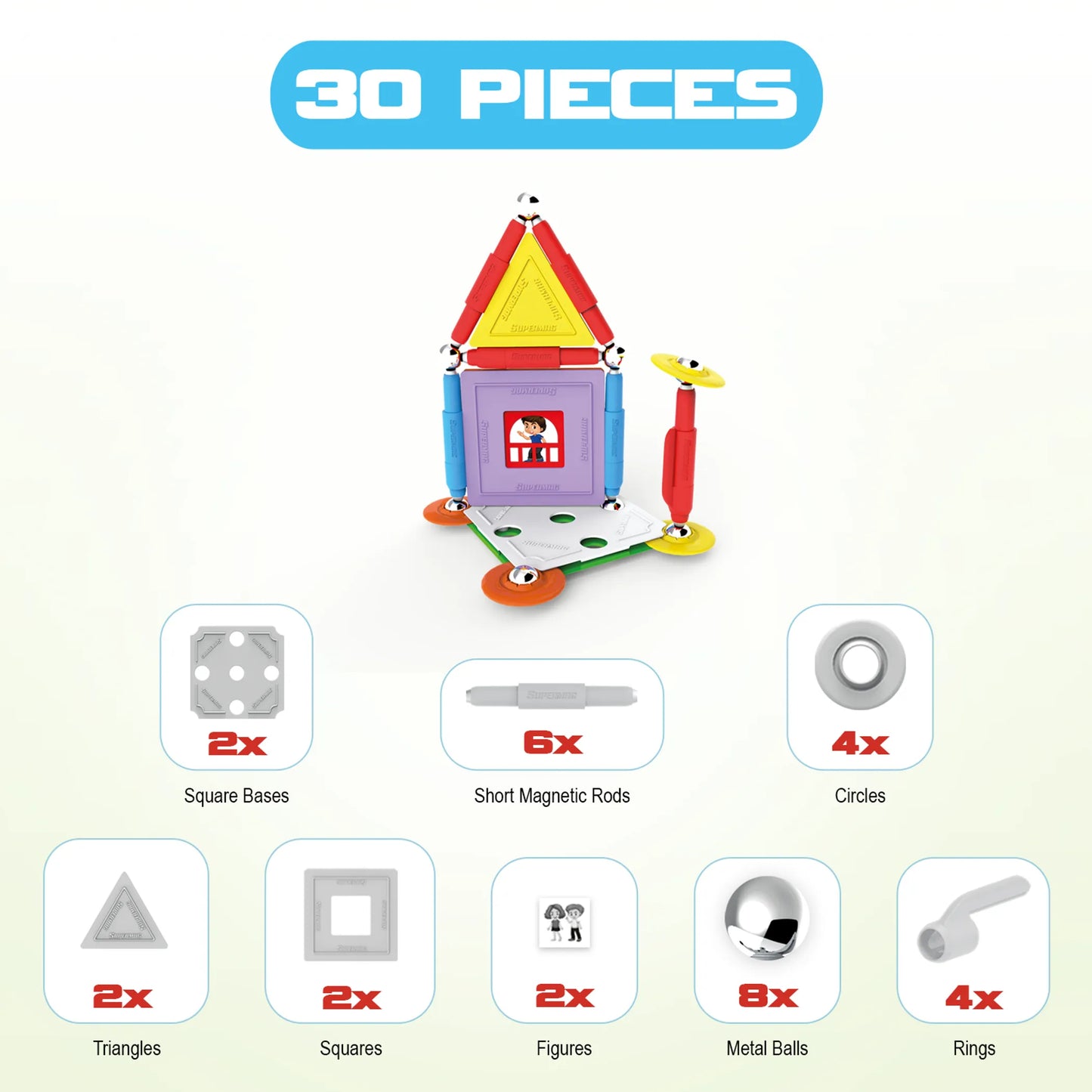 Tinamiri Supermag - House 30 - Magnetic Building Set, 1000 Piece Jigsaw Puzzle