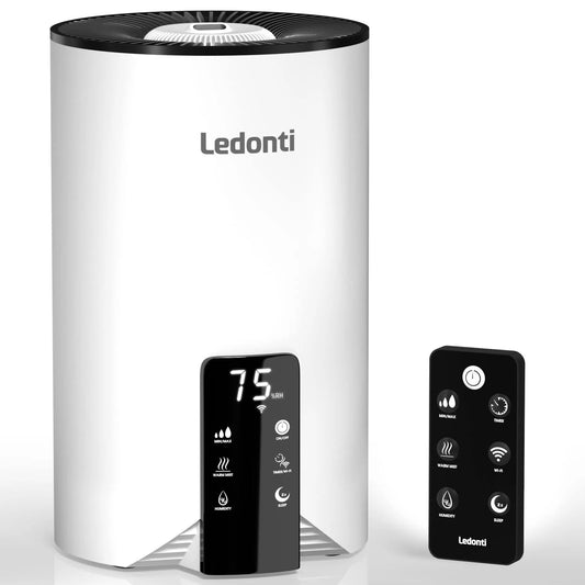 WiFi Control Humidifiers for Bedroom Dual Mist Cool & Warm! Humidifier 4L Big Capacity Top Fill Water Tank Quie Humidifier for Large Rooms Home Living