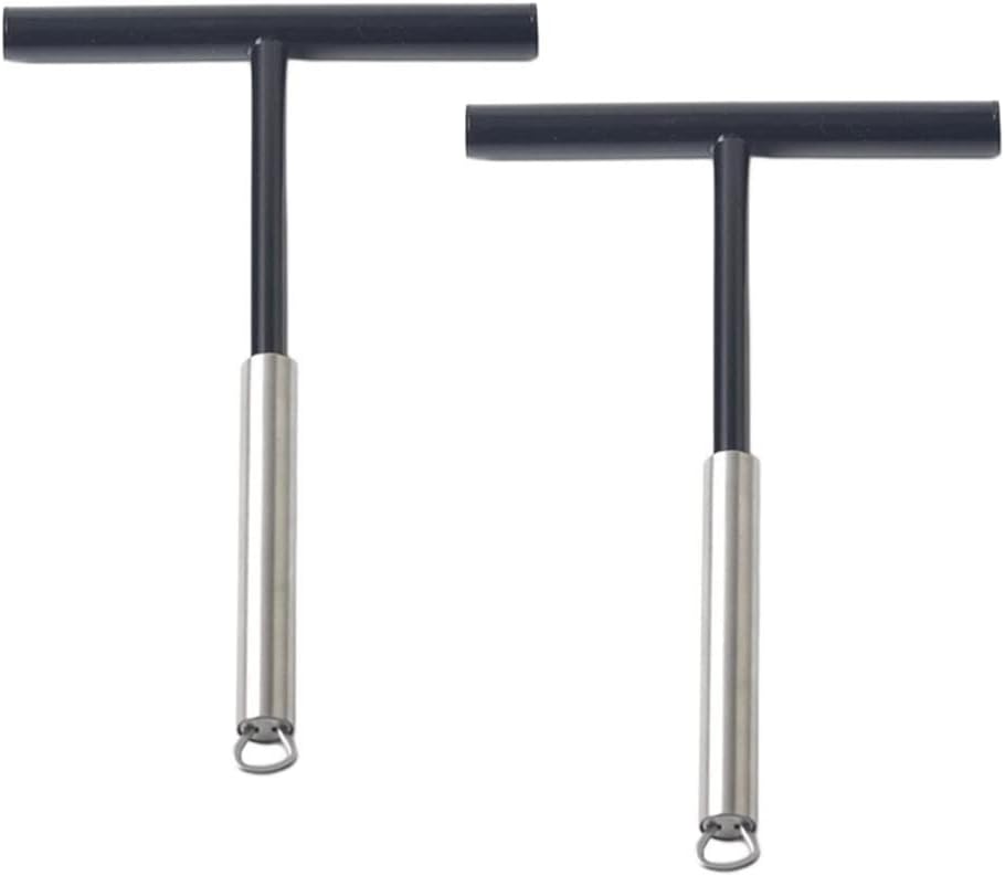 2 Pack T Shape Stainless Steel Batter Spreader Scraper with Hanging Hole Non Stick Dough Batter Spreader Spatula Crepe Making Tool for Restaurant BST220