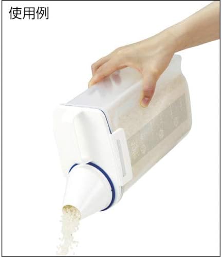 Asvel 7509 Rice Container Bin with Pour Spout Plastic Clear 2KG（White） BST202