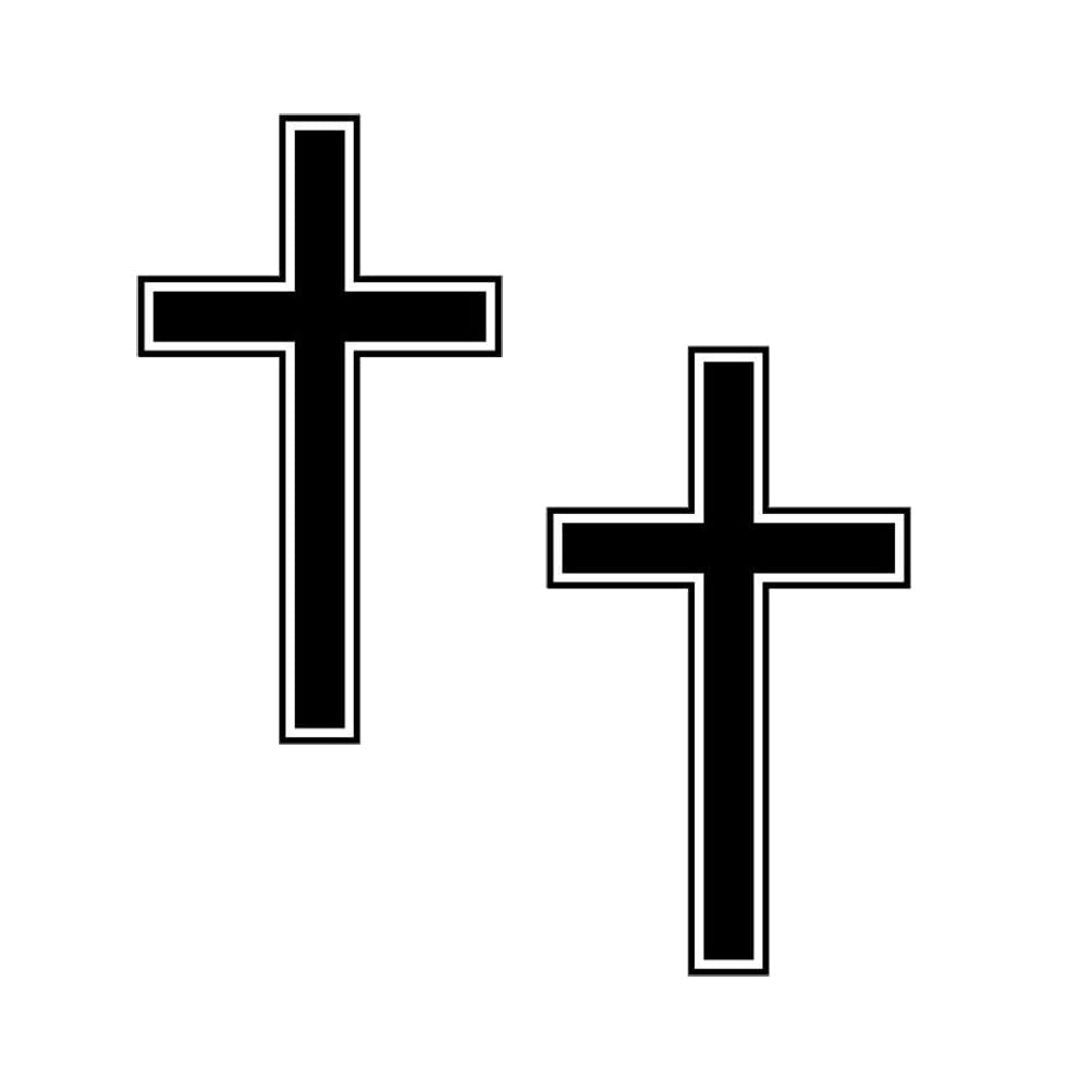Christian Cross Car Decal Christian Jesus God Religious Window Bumper Decal Sticker Suitable for Cars, Trucks 2Pcs (White) BST220