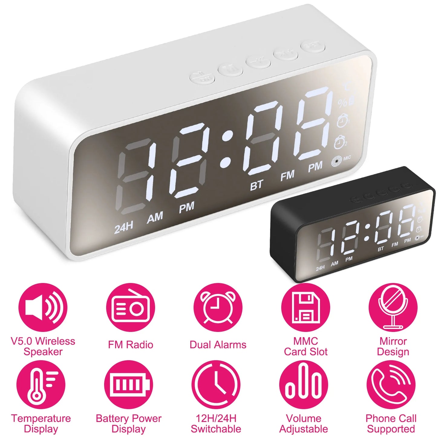 Mirror Digital Alarm Clock