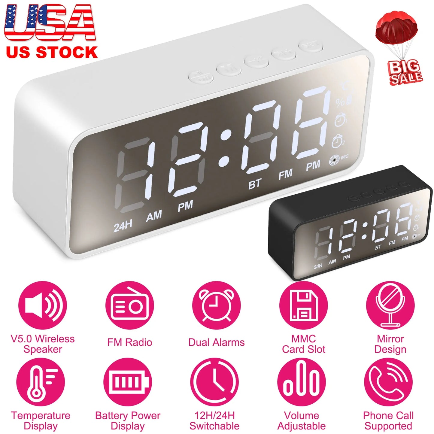 Mirror Digital Alarm Clock