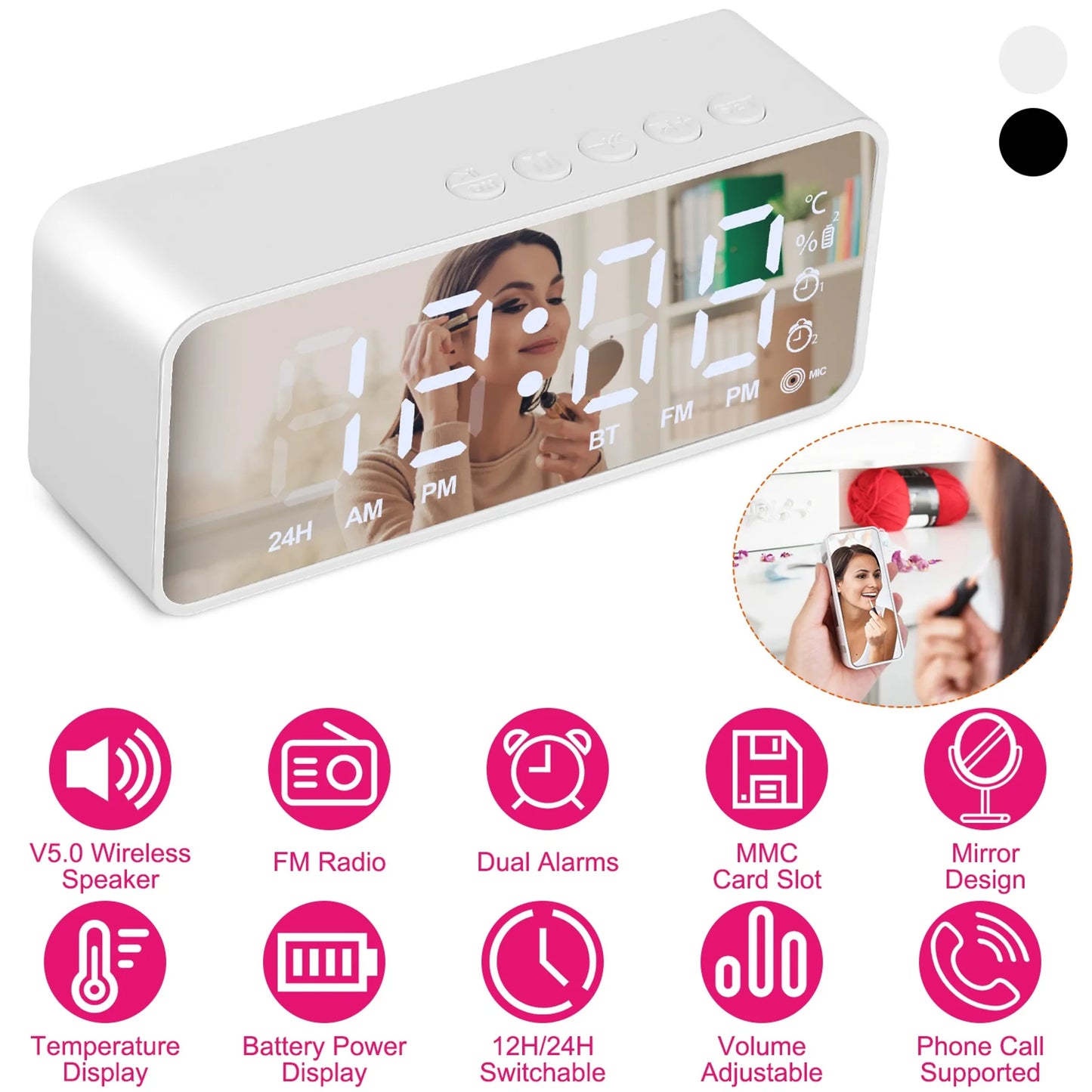 Mirror Digital Alarm Clock