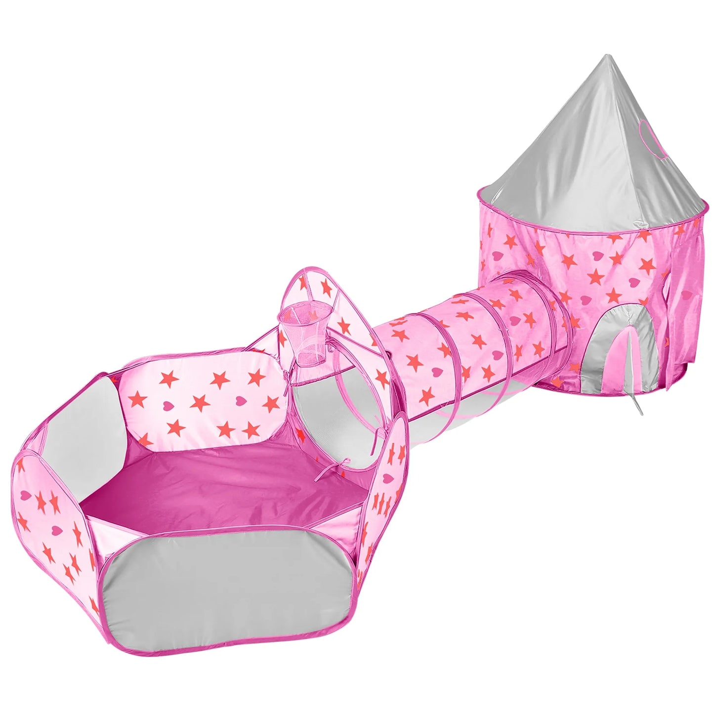 3 In 1 Child Crawl Tunnel Tent Kids Play Tent Ball Pit Set