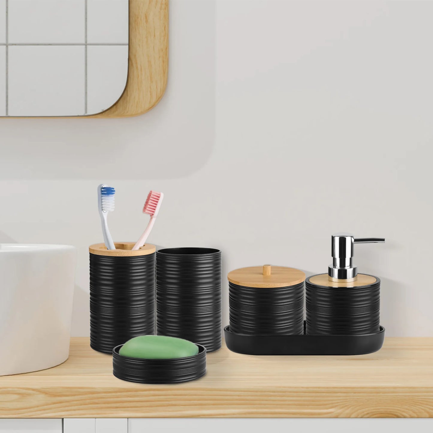 8Pcs Bathroom Accessories Set Bathroom Holder Set