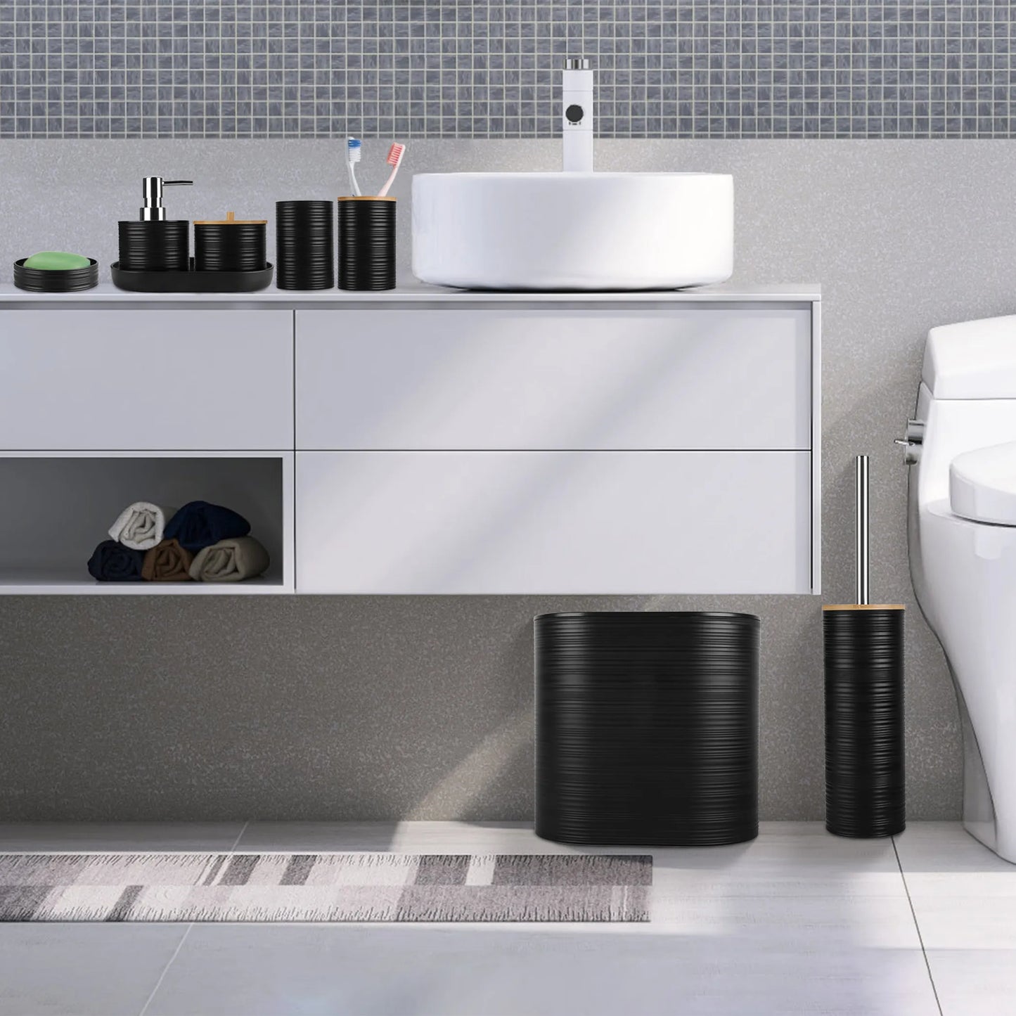 8Pcs Bathroom Accessories Set Bathroom Holder Set