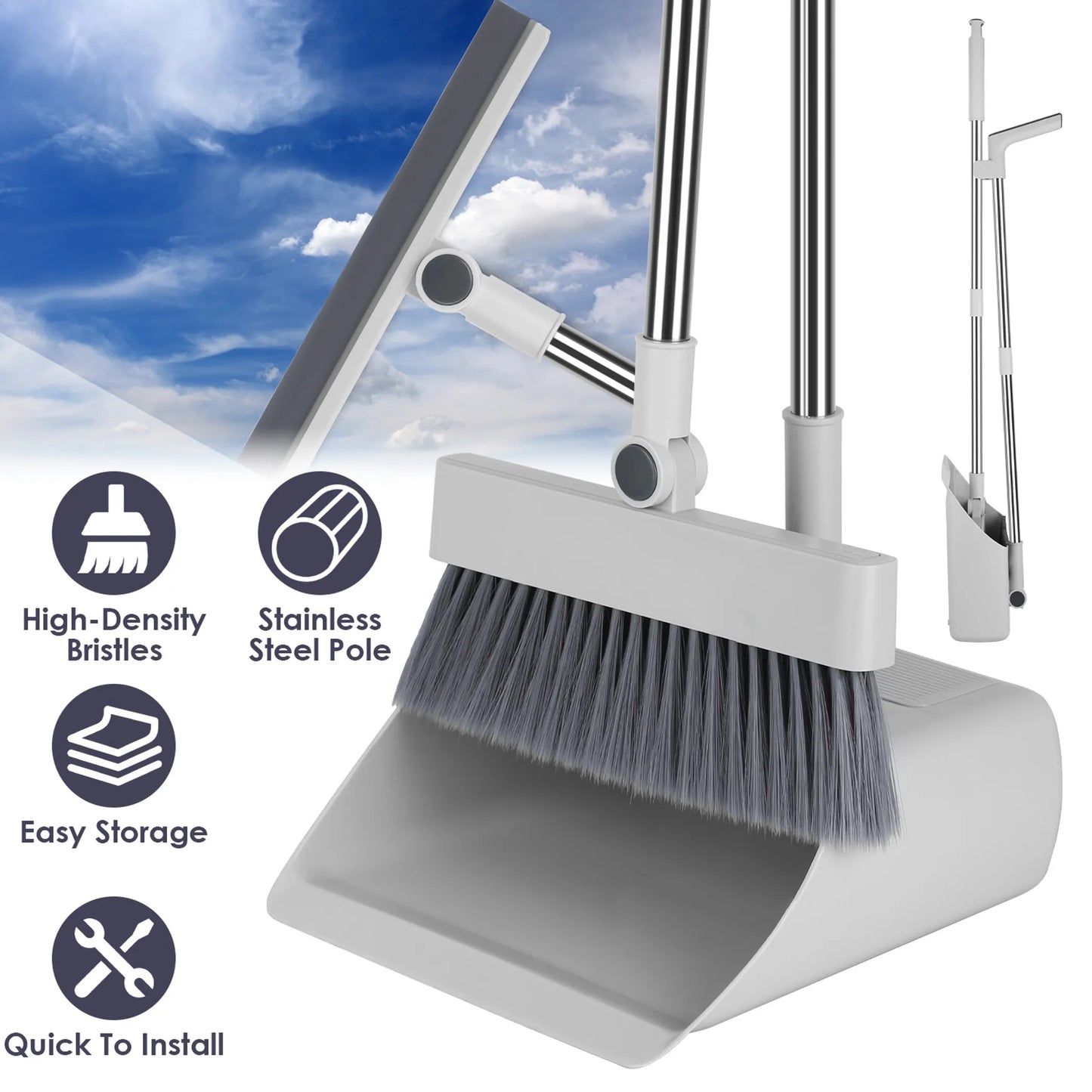 Broom And Dustpan Combo Set