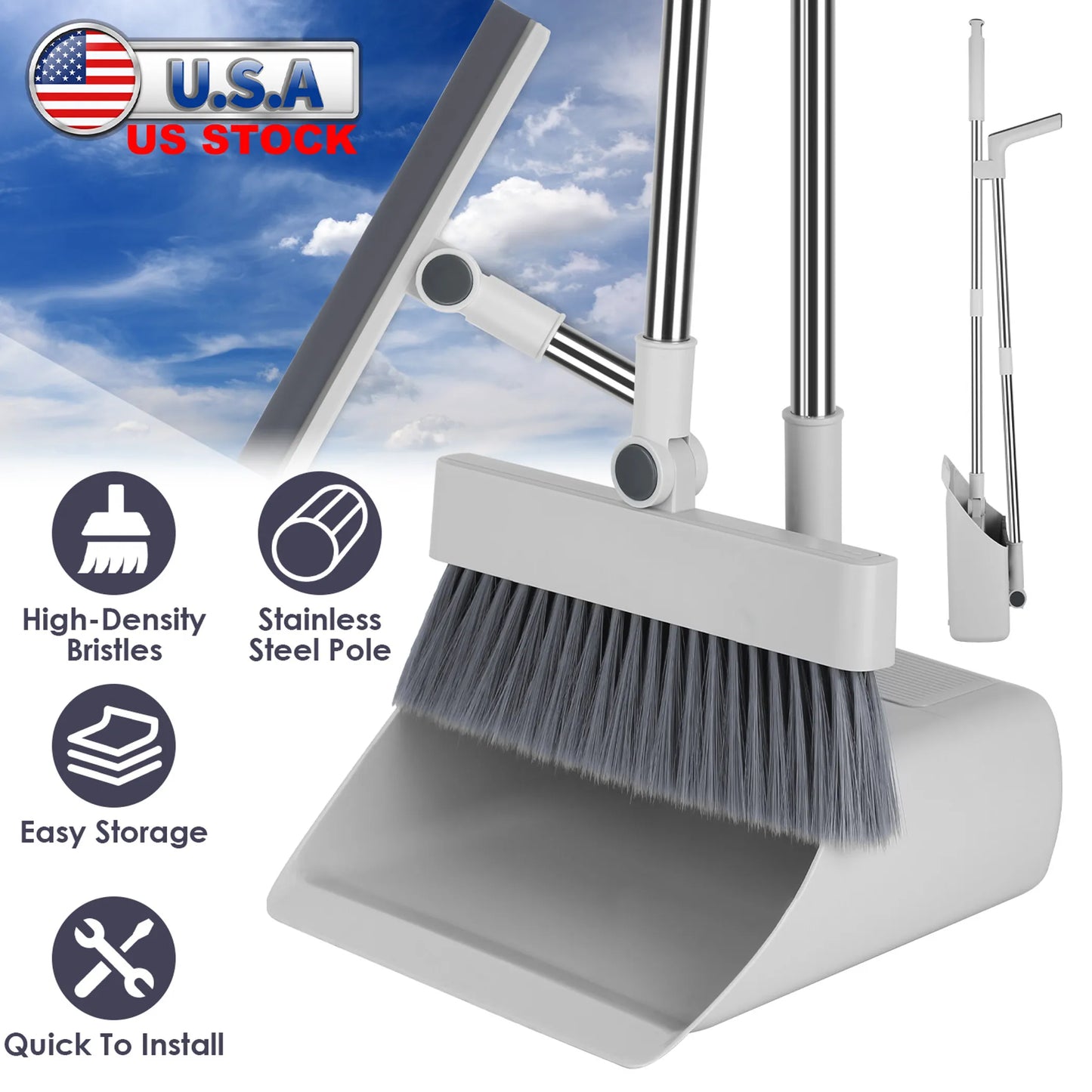 Broom And Dustpan Combo Set