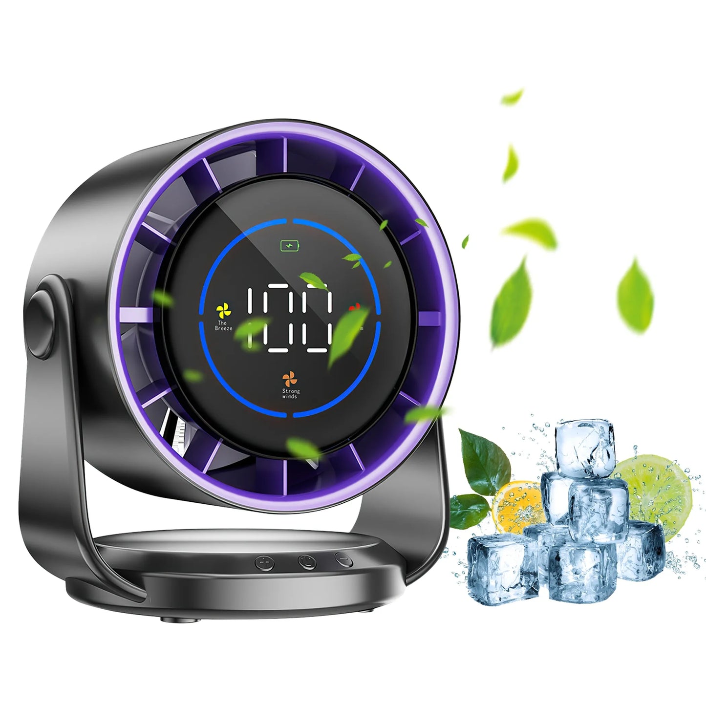 100 Speeds Desk Fan Battery Operated Wall