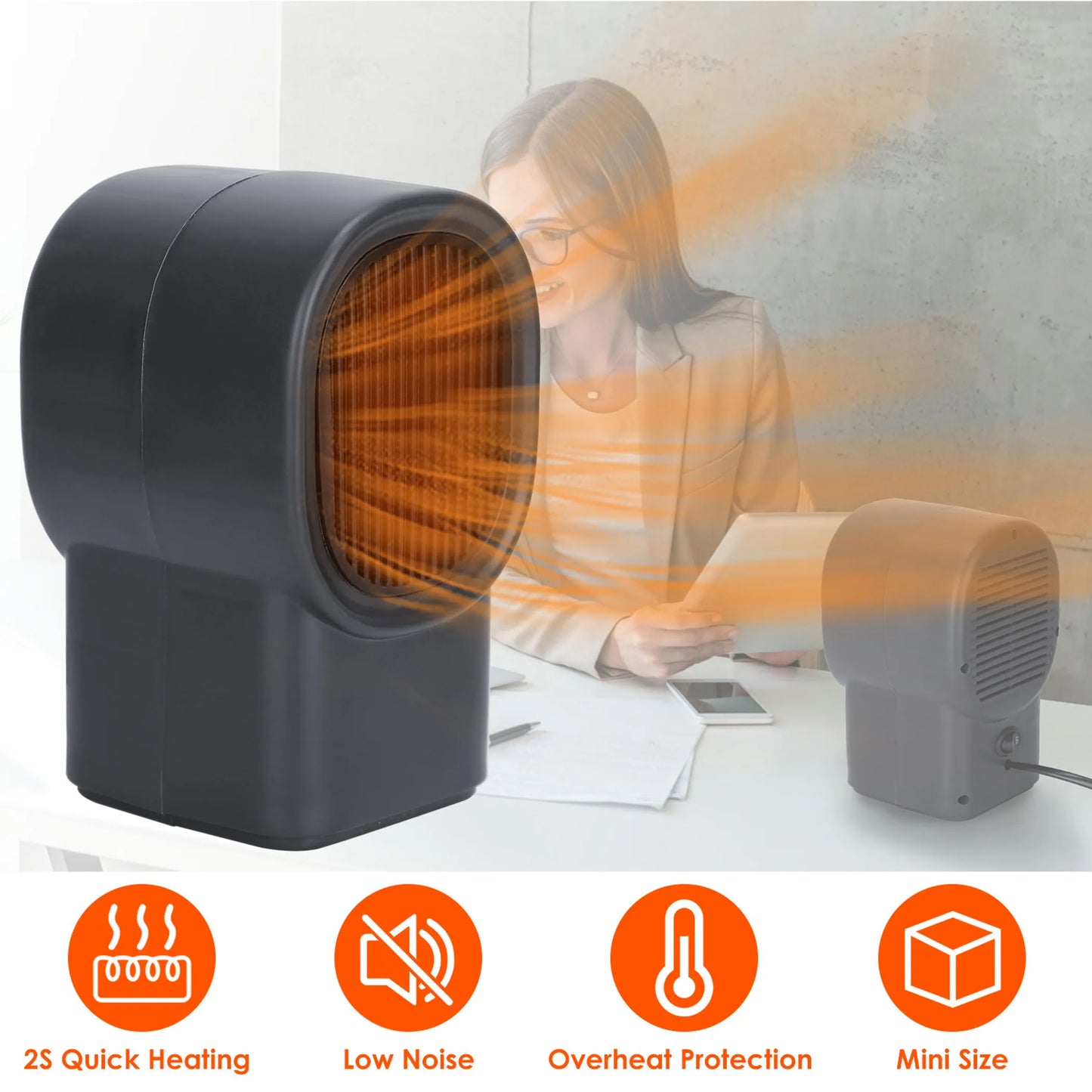 500W Portable Electric Space Heater