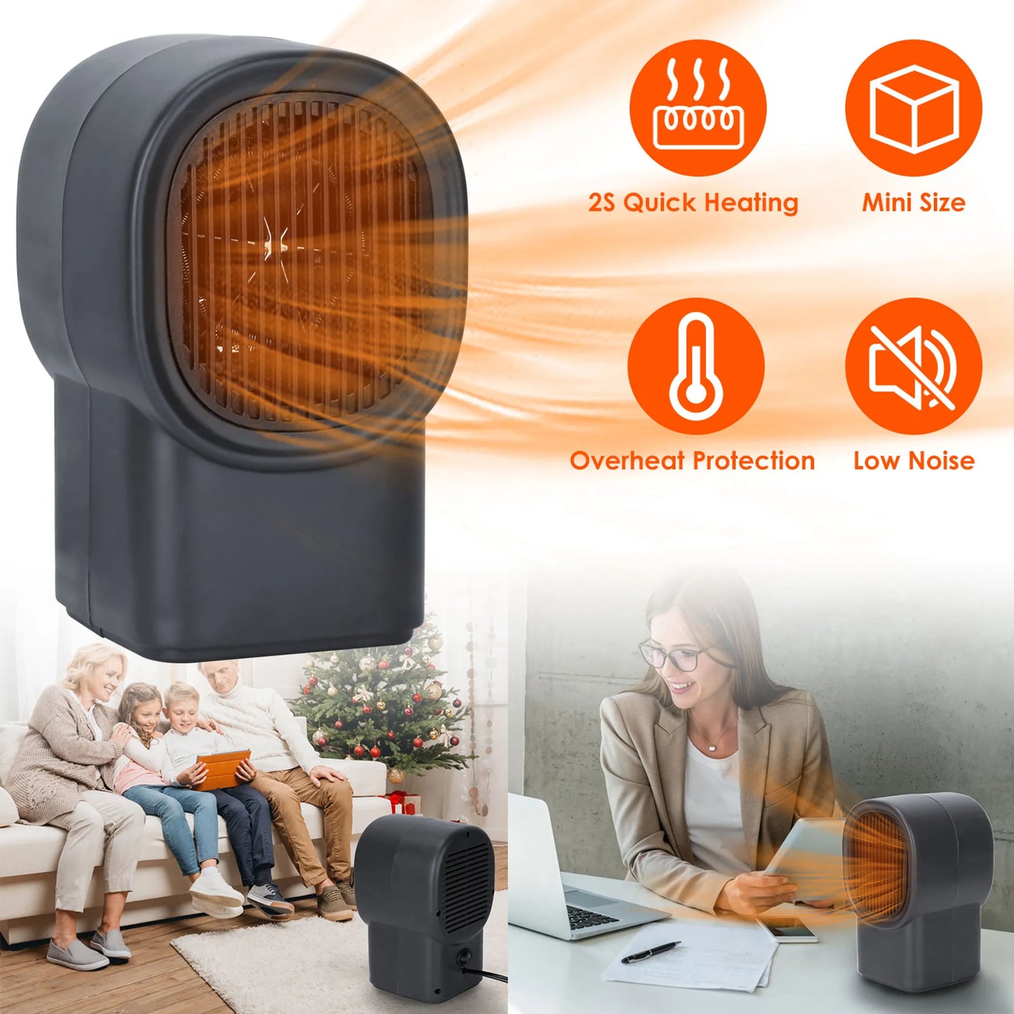 500W Portable Electric Space Heater
