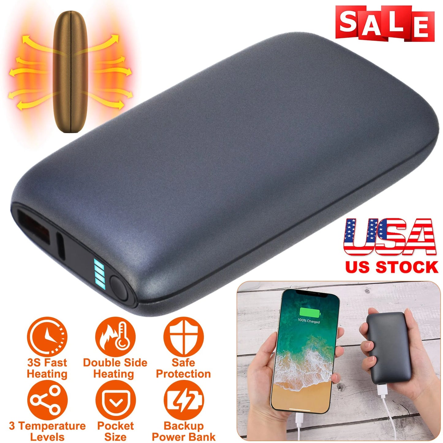 Electric Double Sided Hand Warmer