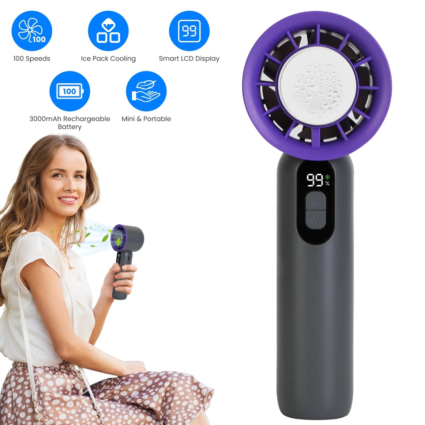 100 Speed Handheld Fan