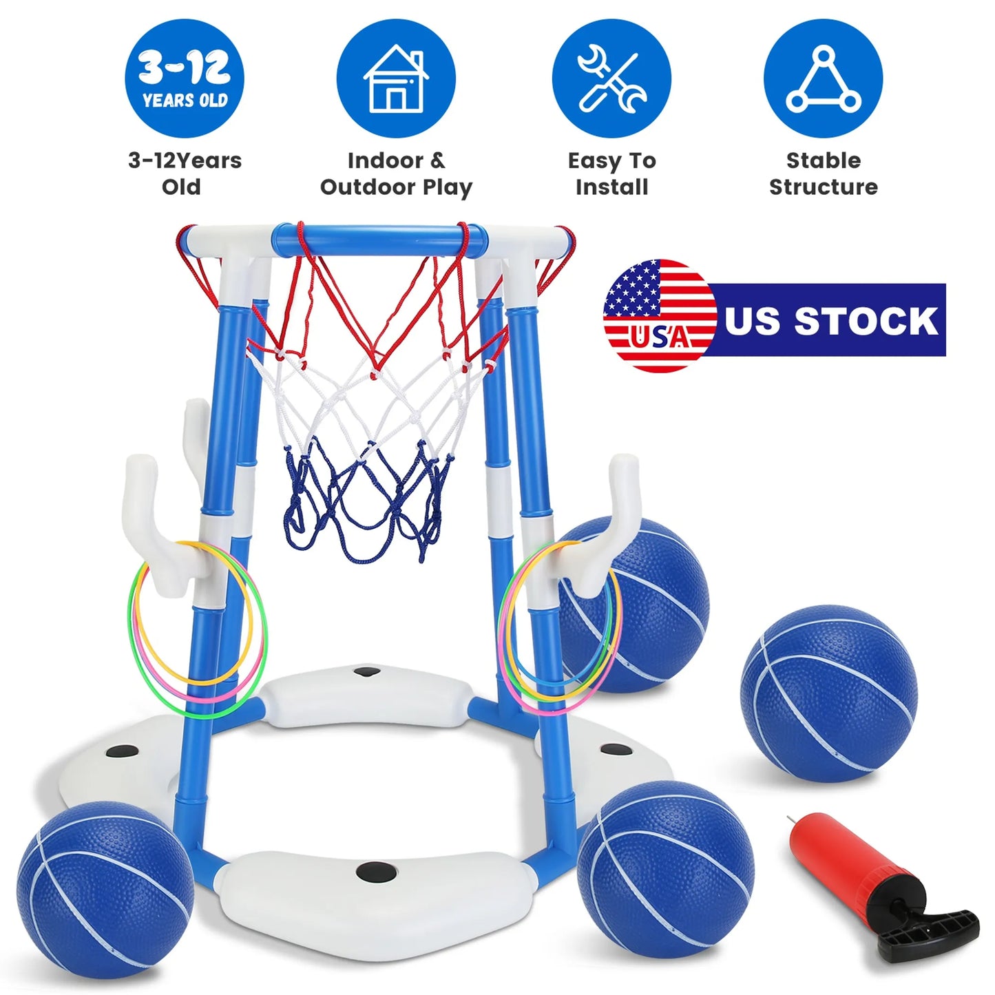 Summer Pool Basketball Hoop Toy Set