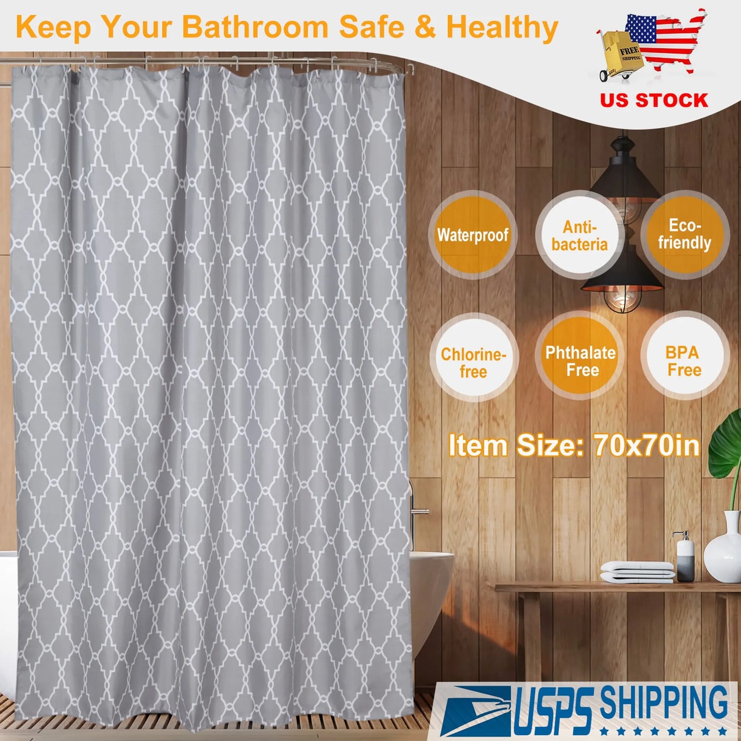 Shower Curtain Waterproof Inches Bathroom Shower Drape