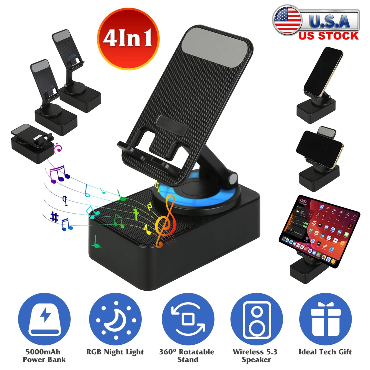4 In 1 Foldable Wireless Speaker