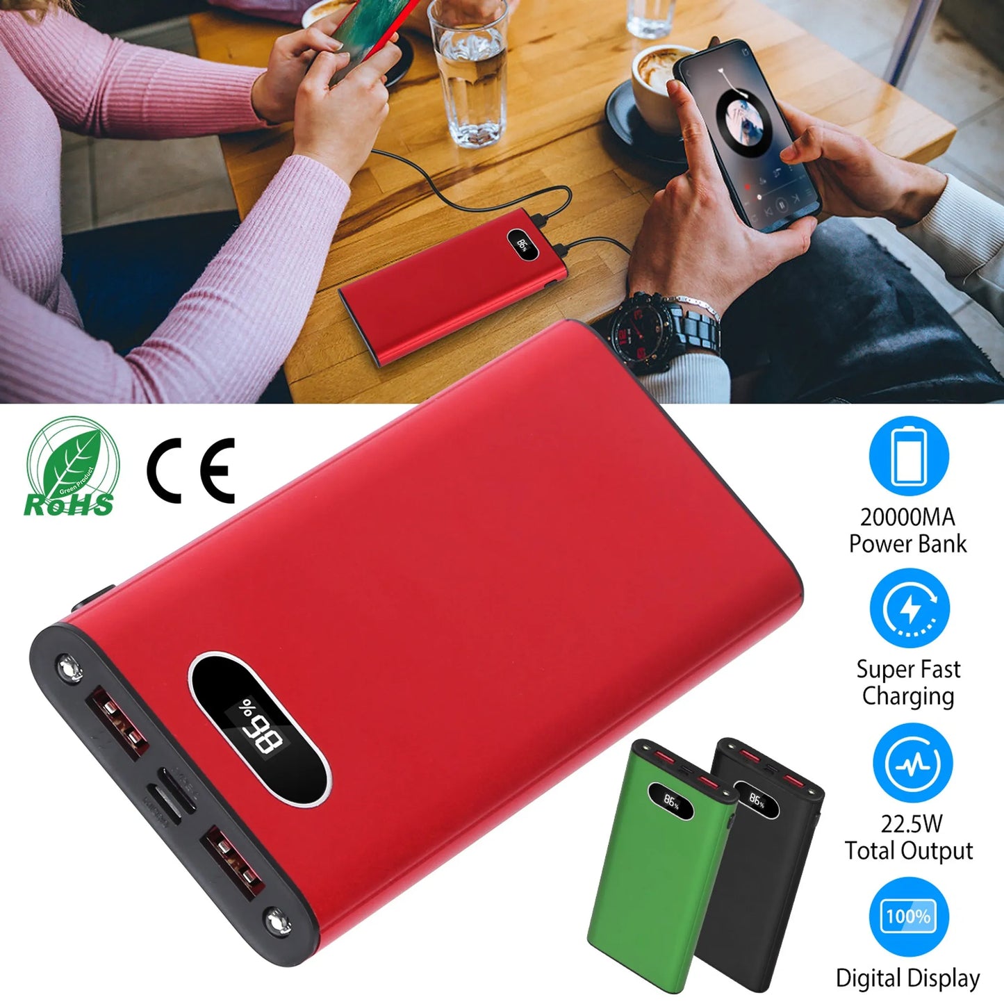 20000Mah Power Bank Portable Charger