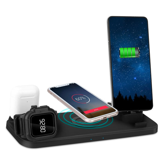 6 In 1 Qi Wireless Charger 10W Fast Charging