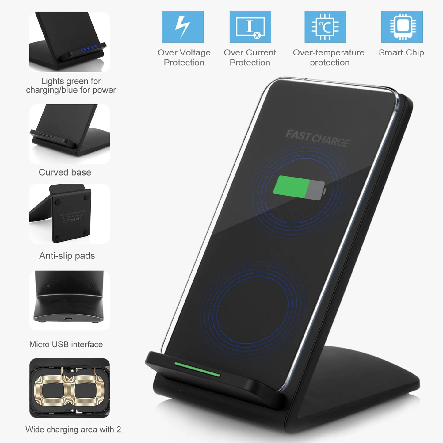 Qi Wireless Charger 10W Fast Charging Pad