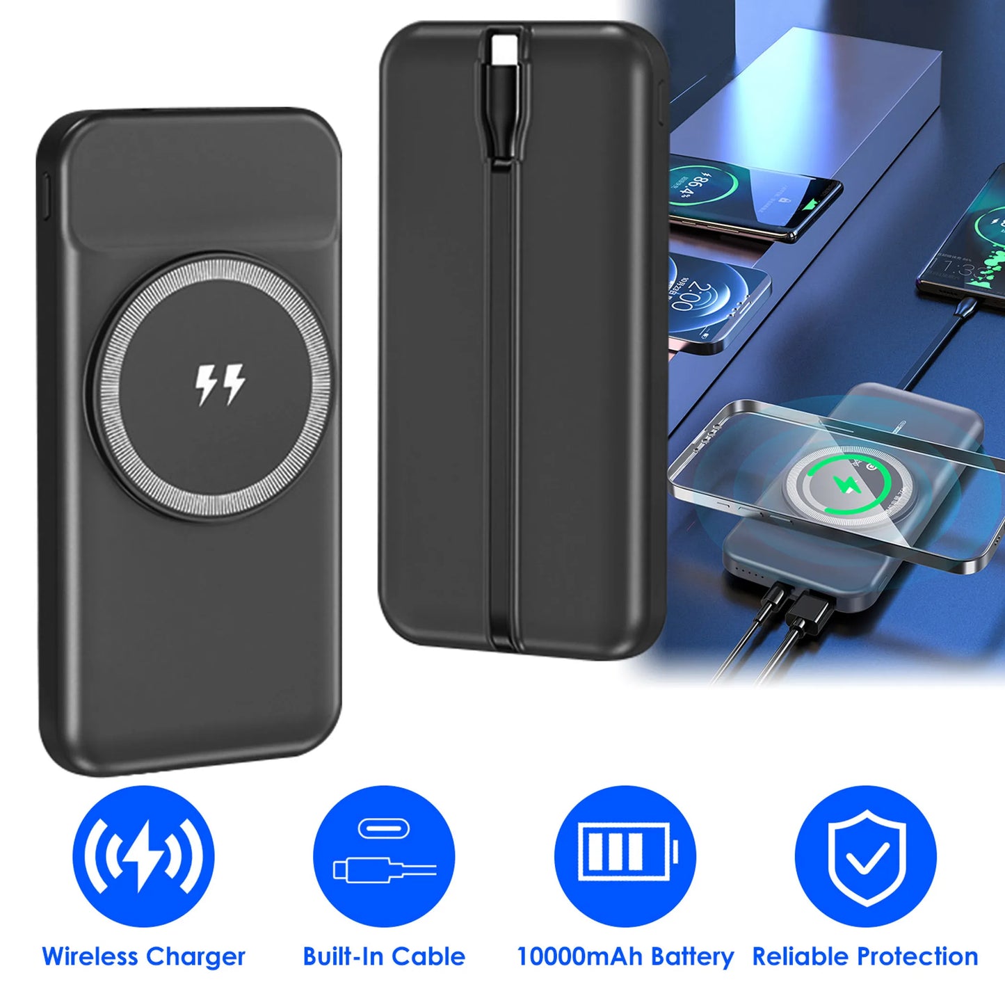 10000mAh 22.5W Magnetic Wireless Power Bank