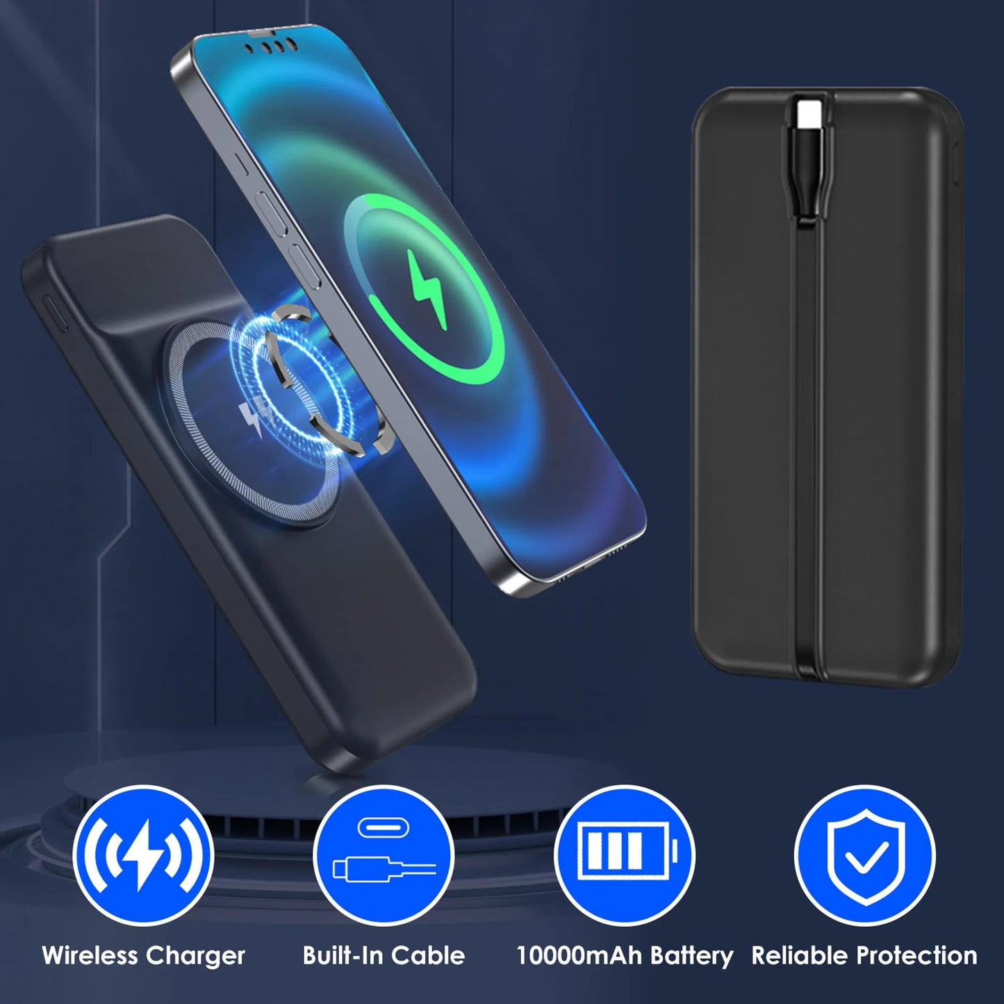 10000mAh 22.5W Magnetic Wireless Power Bank