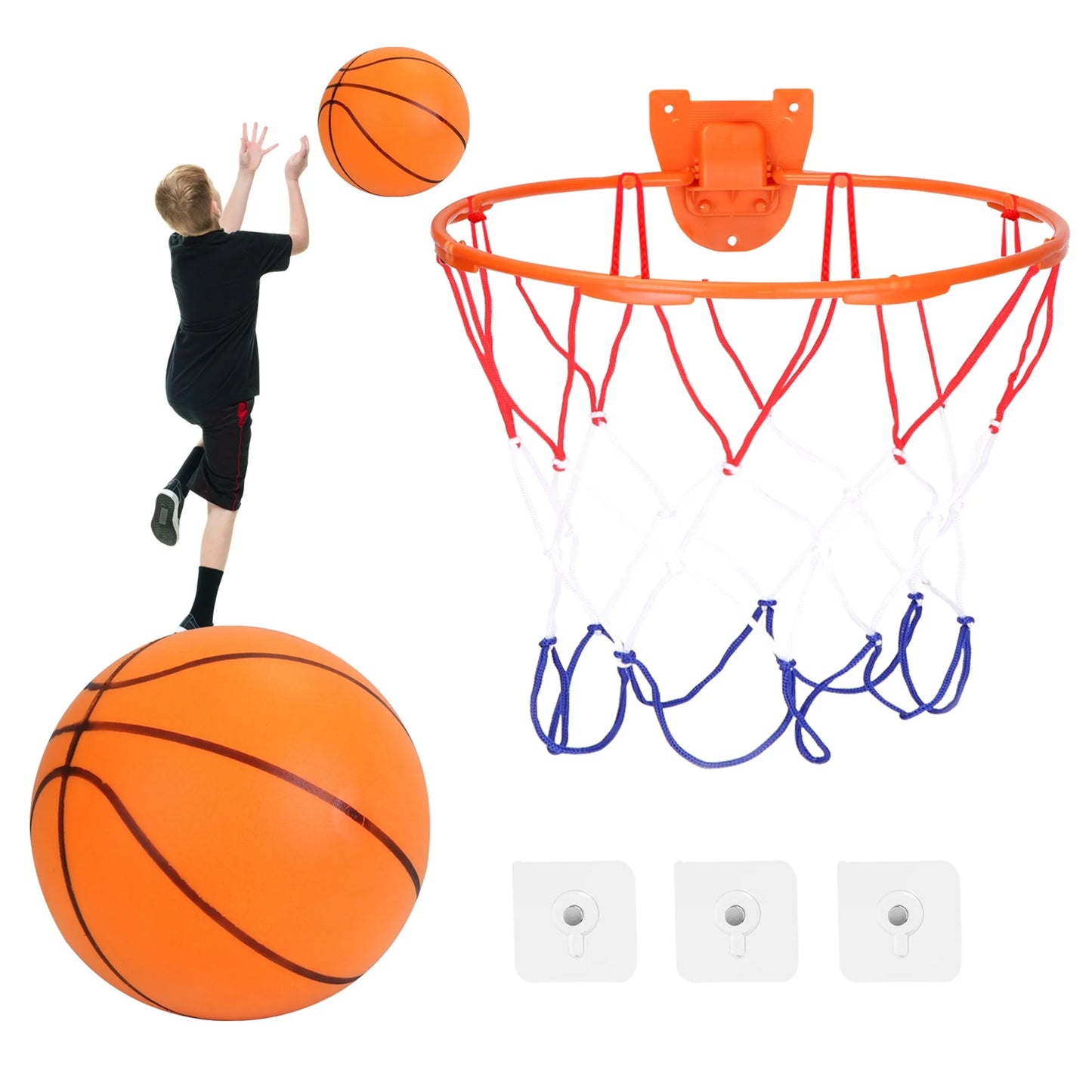 Silent Basketball with Ball Hoop