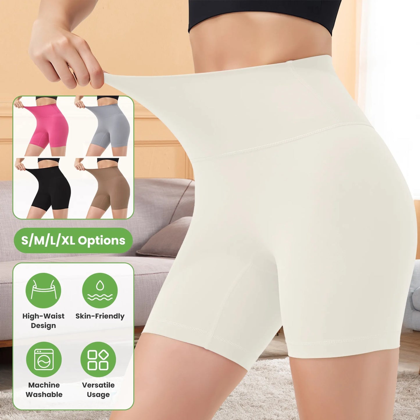 Women\'s High Waist Biker Shorts Tummy Control Pants
