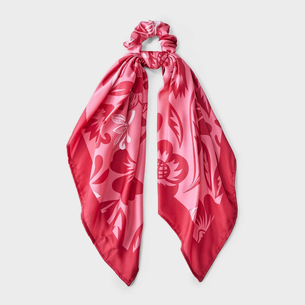 A New Day Abstract Silk Bow Hair Twister - Pink