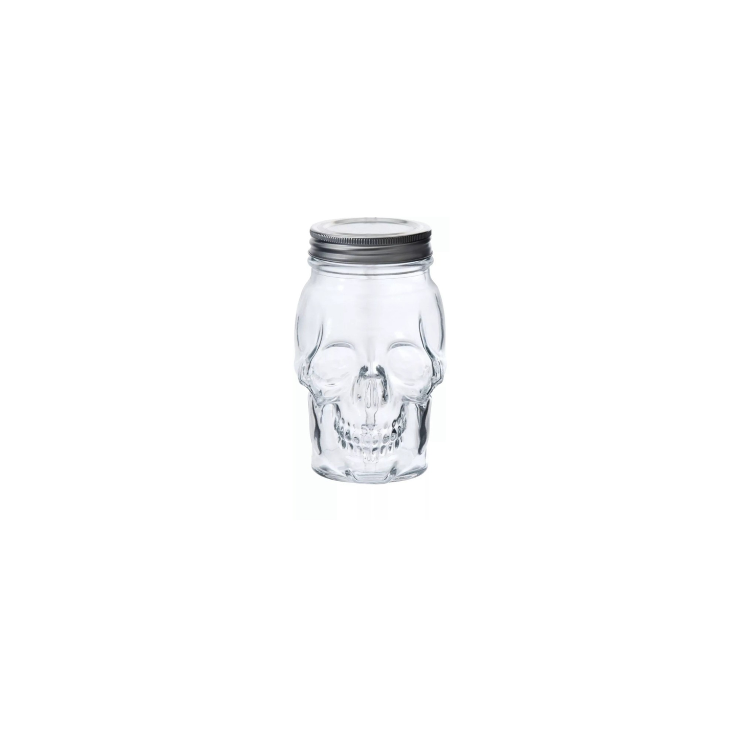 Skull Mason Jar with Lid, 4-Piece Set (2 skull Mason Jars & 2 Lids) 16oz, Clear-3