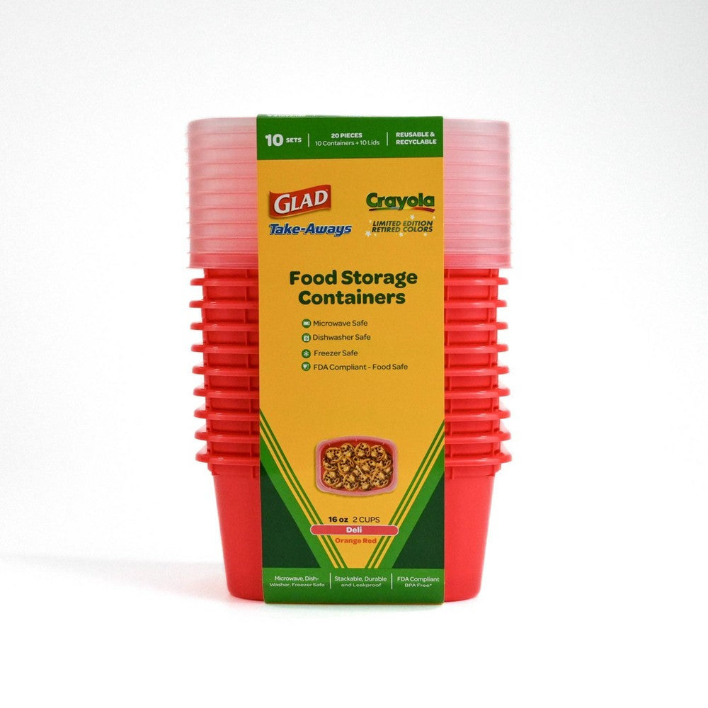 Glad Take-Aways Crayola 16oz 10pk Food Storage Containers