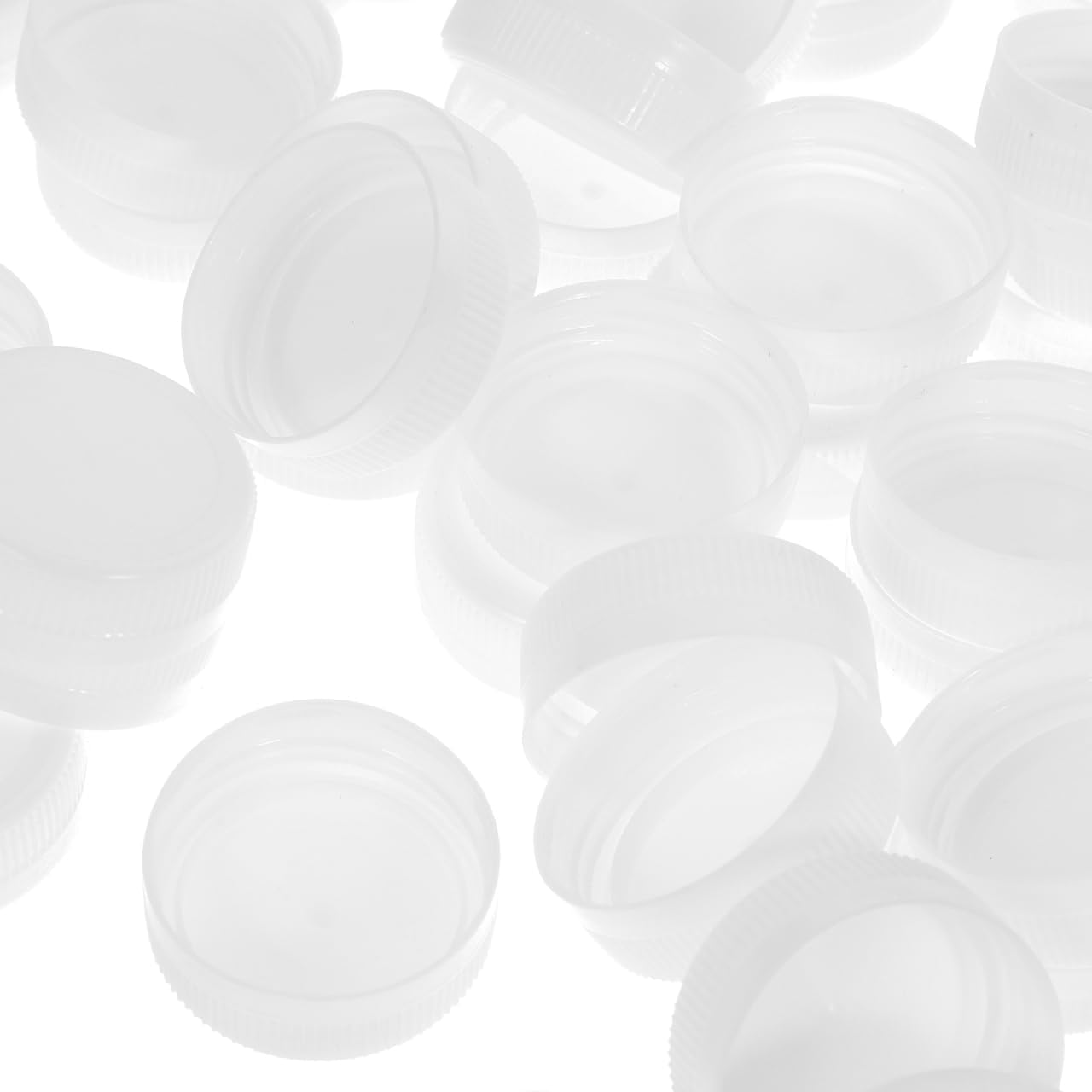 100Pack White Plastic Bottle Caps, 38mm (1.53") Replacement Lids, Leak-Free Screw-on Caps for Juice, Milk, Water Bottles Tops and Diy Crafts BST202