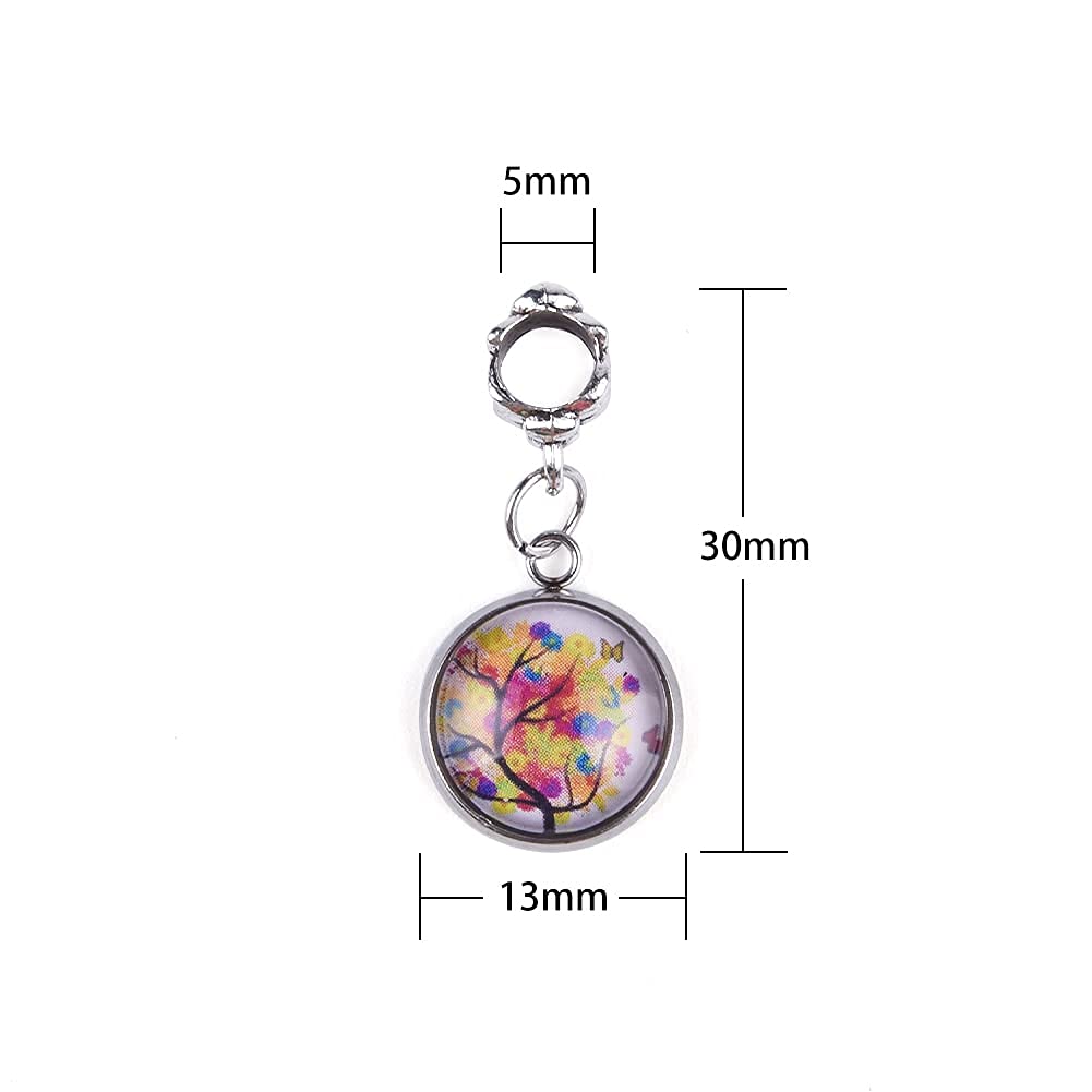 60 Pieces Assorted European Beads with Plating Silver Metal Alloy Rhinestone Large Hole Spacer Beads for DIY Charm Bracelet Jewelry Making (Blue) BST220