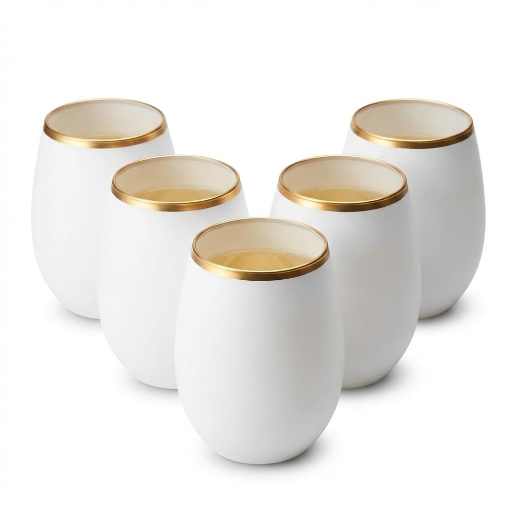 Oojami 40 Pack Diamond Disposable Plastic Wine Glasses 12oz for Parties | Stemless Wine Cups, Champagne Cocktail Whiskey - Shatterproof Unbreakable Reusable Recyclable BPA-Free, Weddings Birthday BST220