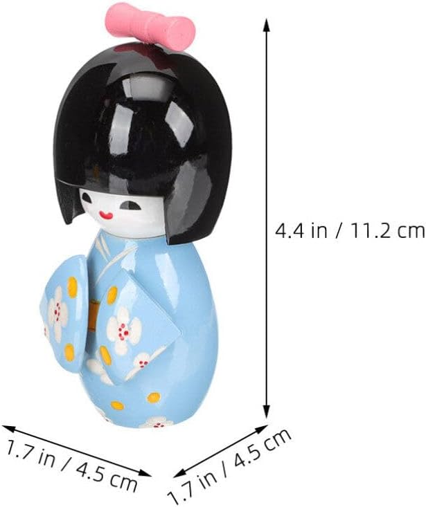 STOBAZA Japanese Kimono Doll Ornament 4.40In Collectible Figurine for Home Decor Tabletop Asian Style Decoration BST202