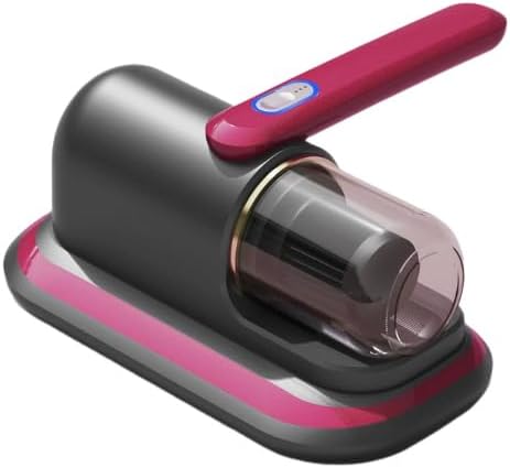 Mattress Vacuum Cleaner Bed High-Powered Vacuum Cleaner 300ml Dust Cup 9000pa Strong Suction 55°C Hot Air Dehumidification Low Noise,Suitable for Dust, Pet Hair, Etc (828-Wine Red) DD1210