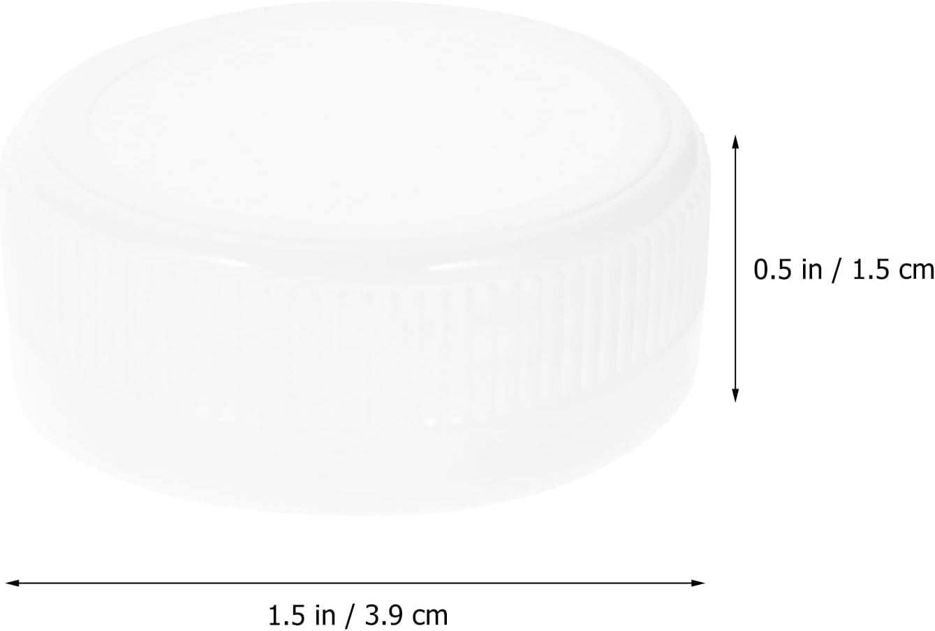 100Pack White Plastic Bottle Caps, 38mm (1.53") Replacement Lids, Leak-Free Screw-on Caps for Juice, Milk, Water Bottles Tops and Diy Crafts BST202