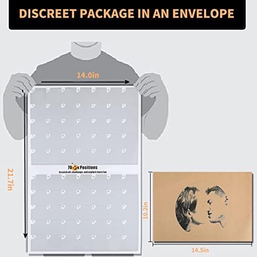 Couples Intimacy Challenge Scratch Off Poster, 70 Unique Tear-Off Cards, Intimate Position Images & Flirty Dialogue for Relationship Bonding & Date Night WN420