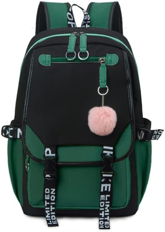 dageraad Backpacks For Teen Girls With USB Port,Kids Backpack With USB Lightweight Water Resistant Can Hold 15.6in Notebook,Tablets.Girls Backpack Can Be Used As Gift for Students Or Friends (Green) BST326H