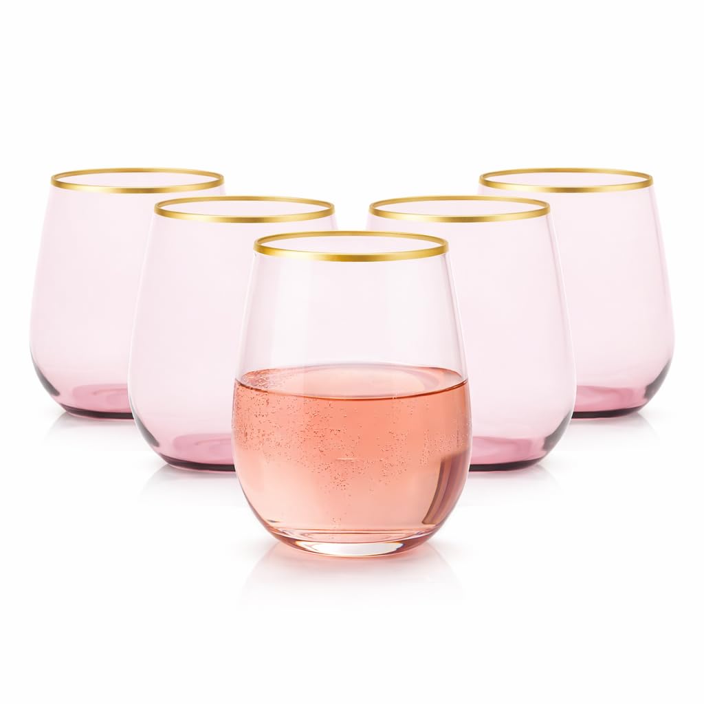 Oojami 40 Pack Diamond Disposable Plastic Wine Glasses 12oz for Parties | Stemless Wine Cups, Champagne Cocktail Whiskey - Shatterproof Unbreakable Reusable Recyclable BPA-Free, Weddings Birthday BST220