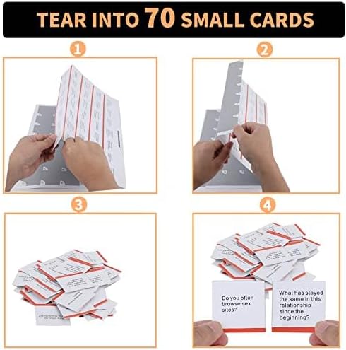 Couples Intimacy Challenge Scratch Off Poster, 70 Unique Tear-Off Cards, Intimate Position Images & Flirty Dialogue for Relationship Bonding & Date Night WN420