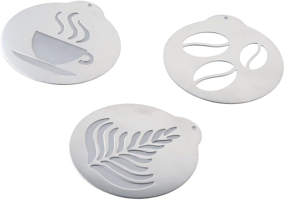 5Pcs Stainless Steel Coffee Decorating Stencils Metal Foam Latte Art Templates, Reusable Barista Cappuccino Chocolate Templates Coffee Garland Mould Cake Decorating Tool BST220