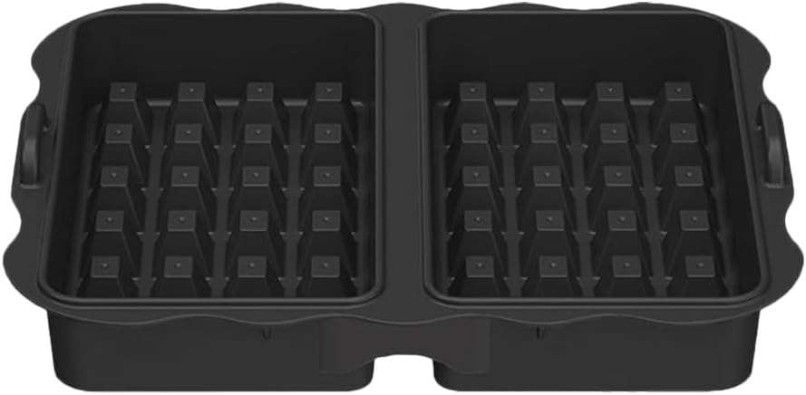 STOBAZA Waffle Mold for Air Fryer Nonstick Silicone Baking Tray for Muffins Pancakes Desserts Compatible with Ninja Sleu Easy Release Bakeware BST202