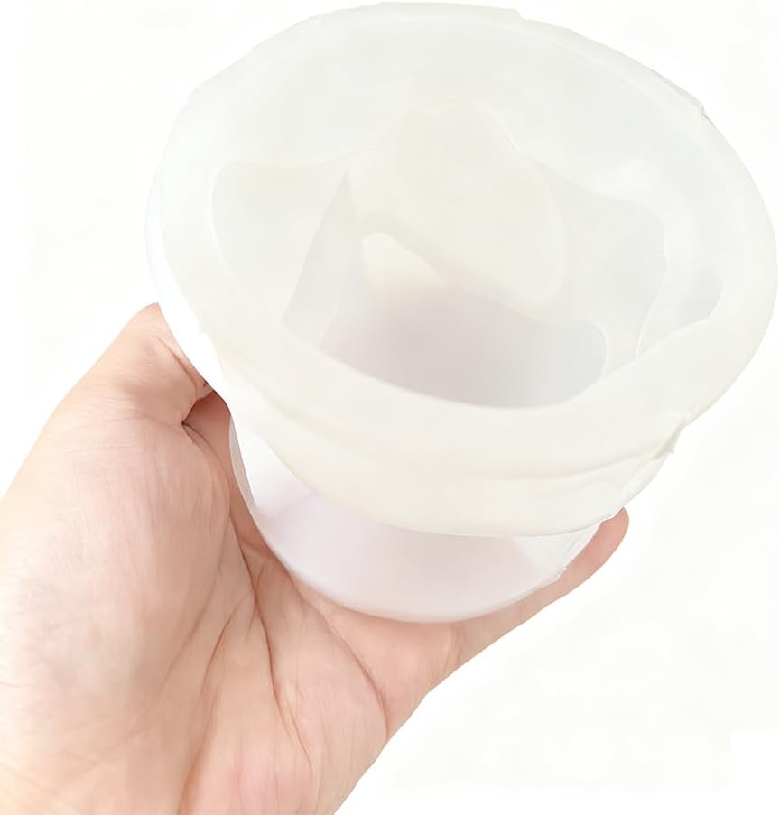 (NO Candles Included) Decorative Pillar Candle Making Molds Set, Textured Wave Pattern, White, Melting Shape,2 Pieces Pack BST202