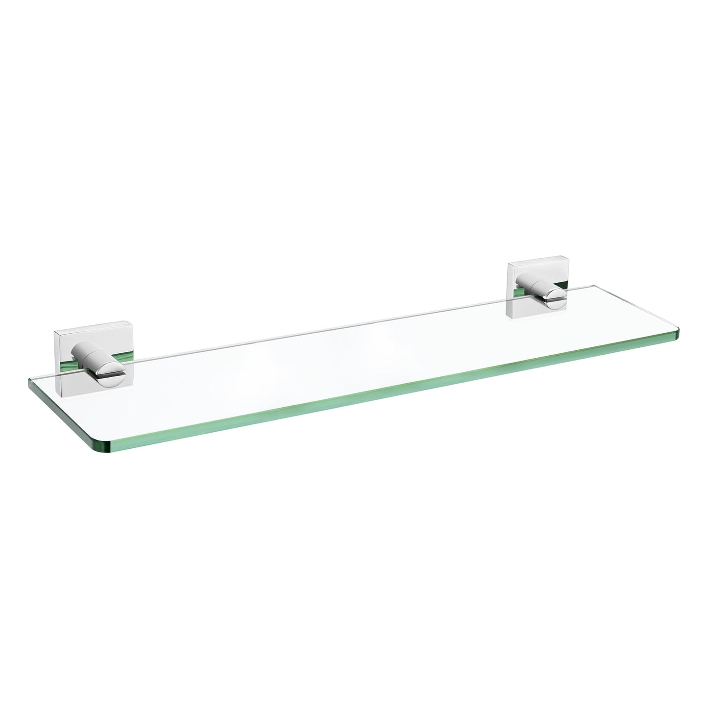 KOKOSIRI Glass Shelf for Bathrooms Floating Shelves Wall Mount 16-Inch for Shower Storage Kitchen Rack, 2 Pack Brushed Stainless Steel B1107BR-L16-P2 BST202