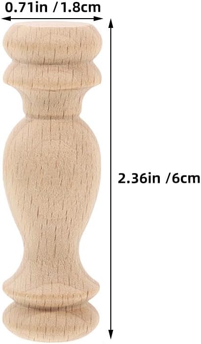 STOBAZA 12 Pcs Unfinished Wood Finials, 2.36 Inch Mini Wooden Spindles for DIY Crafts, Dollhouse Furniture, Painting, Small Furniture Accents and Home Decor BST202