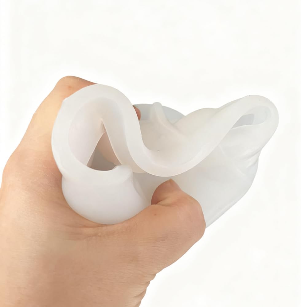 (NO Candles Included) Decorative Pillar Candle Making Molds Set, Textured Wave Pattern, White, Melting Shape,2 Pieces Pack BST202
