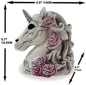 Gothic Unicorn Skull Piggy Bank Sugar Skull Gift for Women Adults Halloween Skeleton Day Dead Goth Home Decor BST220