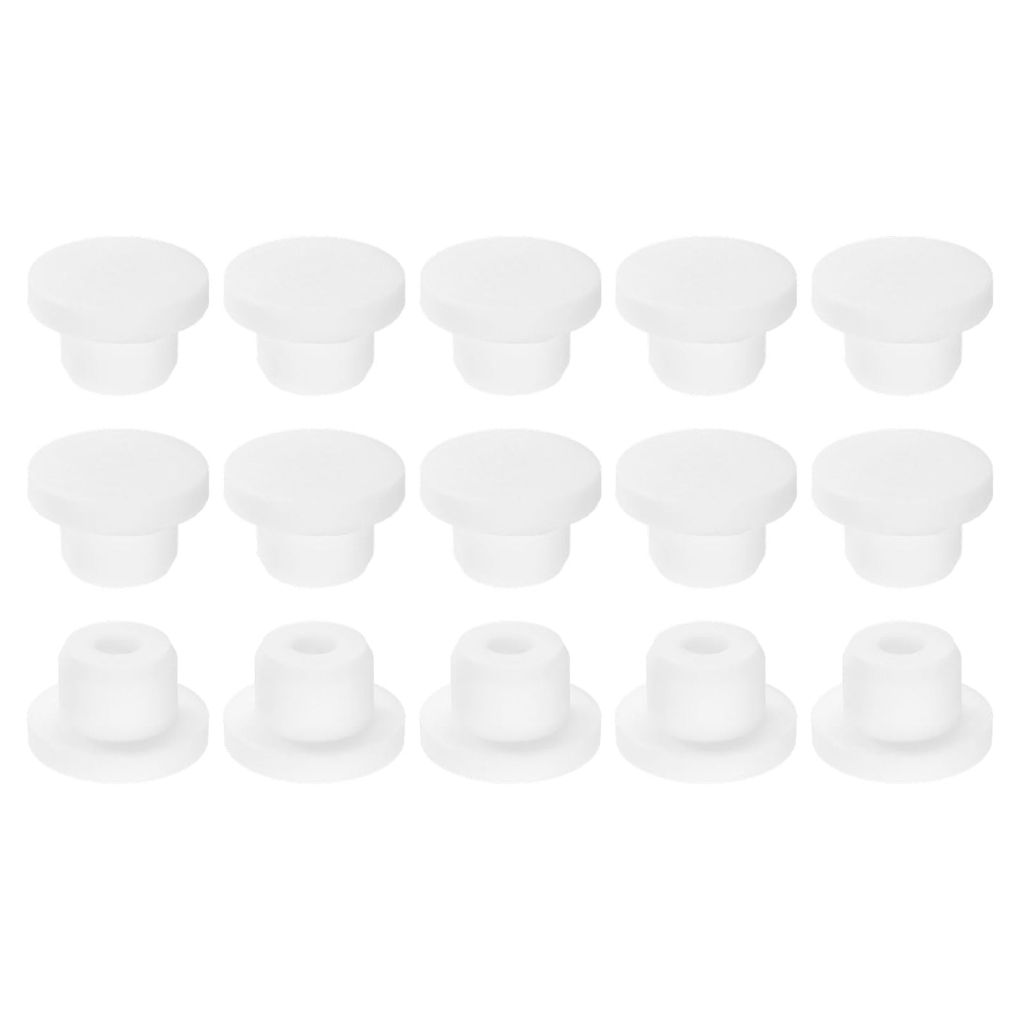 uxcell 15Pcs Silicone Hole Plug, Waterproof Solid T-Shaped Rubber Stoppers Bottle Seal Tube Pipe Plugs End Cap for 5.8mm/0.23" Hole for Bathtub Bottle, 0.31" Plug Height, Black BST326L