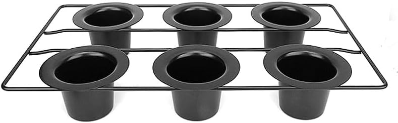 Carbon Steel Non-Stick Baking Mold, 6 Cups,Muffin and Cupcake for Baking with Metal Reinforced Frame WN420